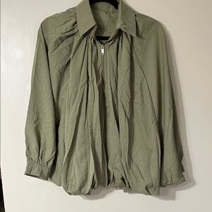 Elegant Olive Green Women's Blouse